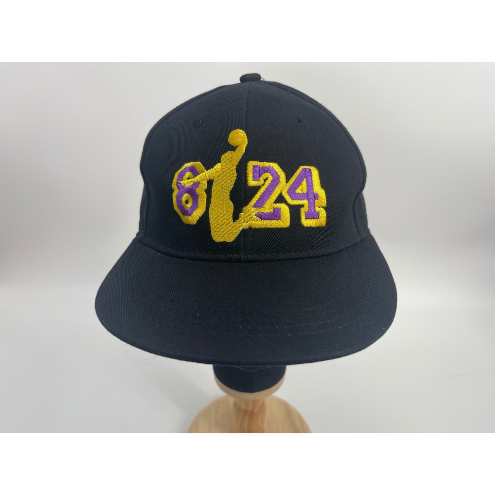 Kobe Bryant 8 24 Mamba Tribute Hat Black Snapback Cap Mens One Size Lakers Color